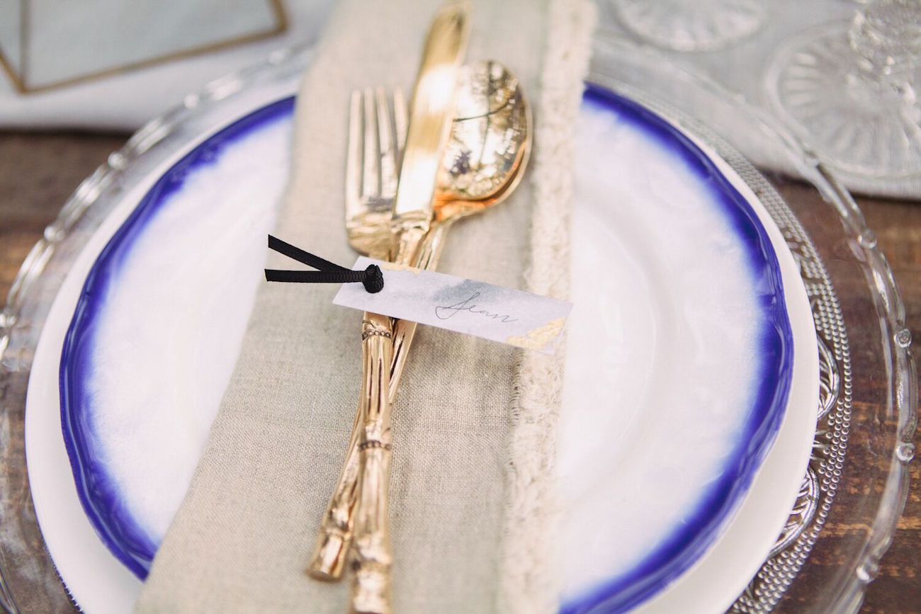Gold Flatware Place Setting | Credit: Dust & Dreams Photography