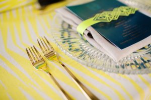 Neon Place Setting | Credit: Wedding Concepts & Tyme Photography