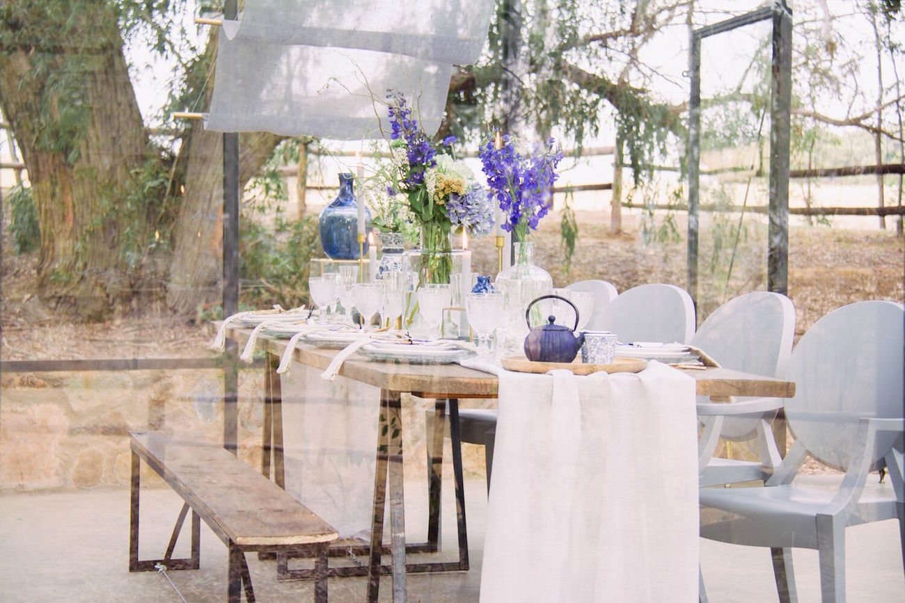 Indigo Blue Eclectic Tablescape | Credit: Dust & Dreams Photography