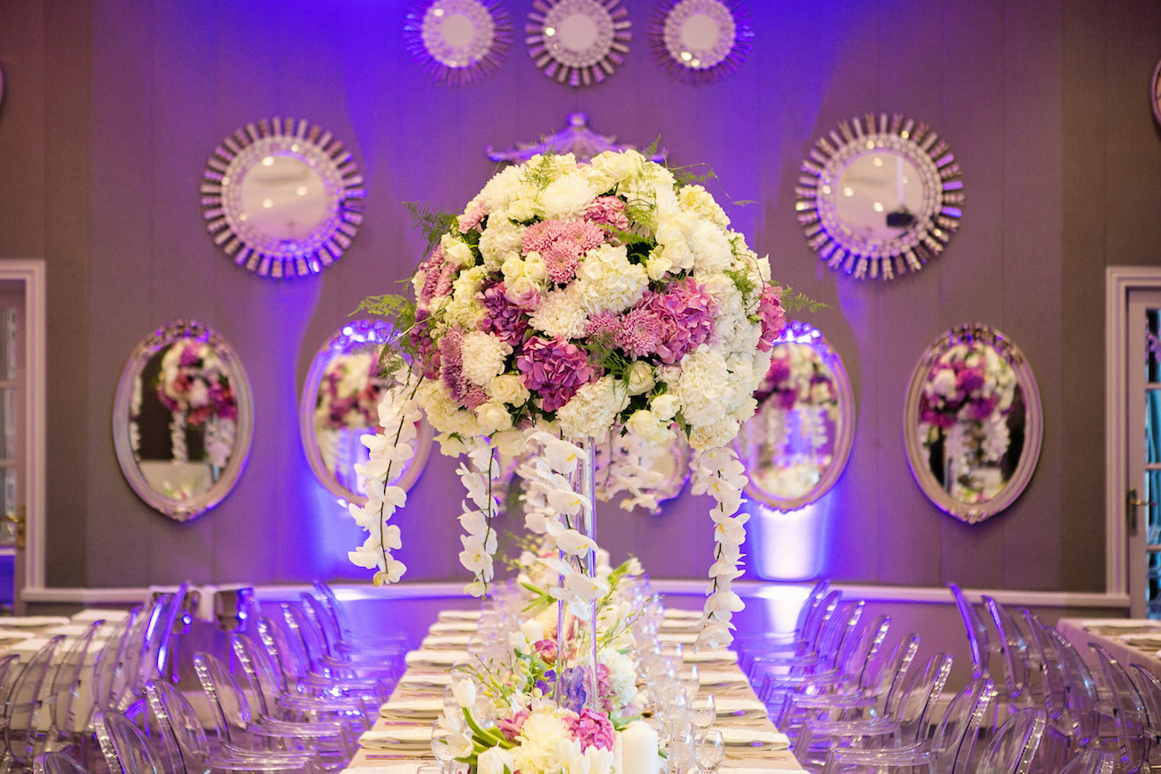 Luxurious Floral Wedding Centerpiece | Credit: Tyme Photography & Wedding Concepts