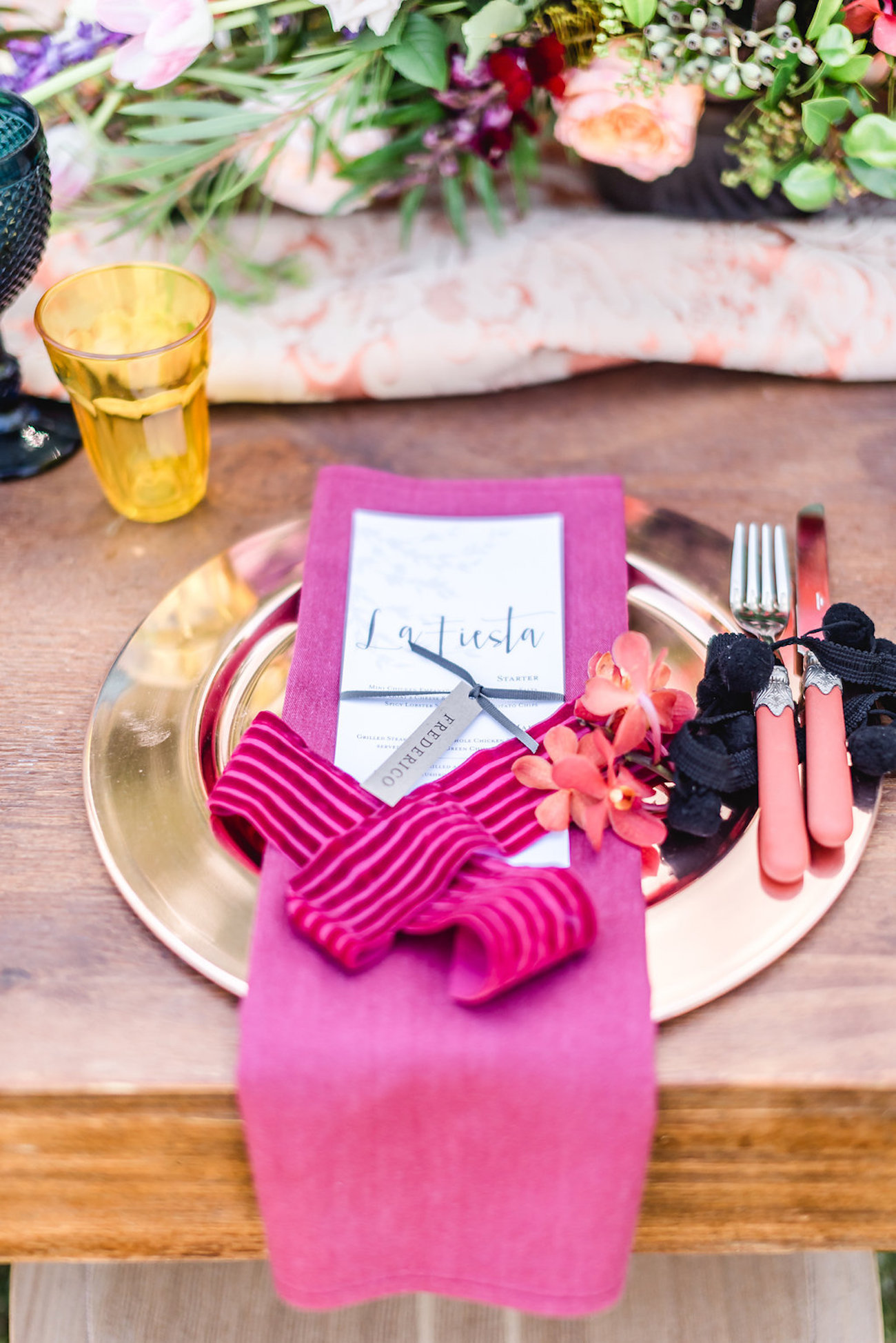 Colorful Place Setting Fuschia | Credit: Jacoba Clothing/PhotoKru