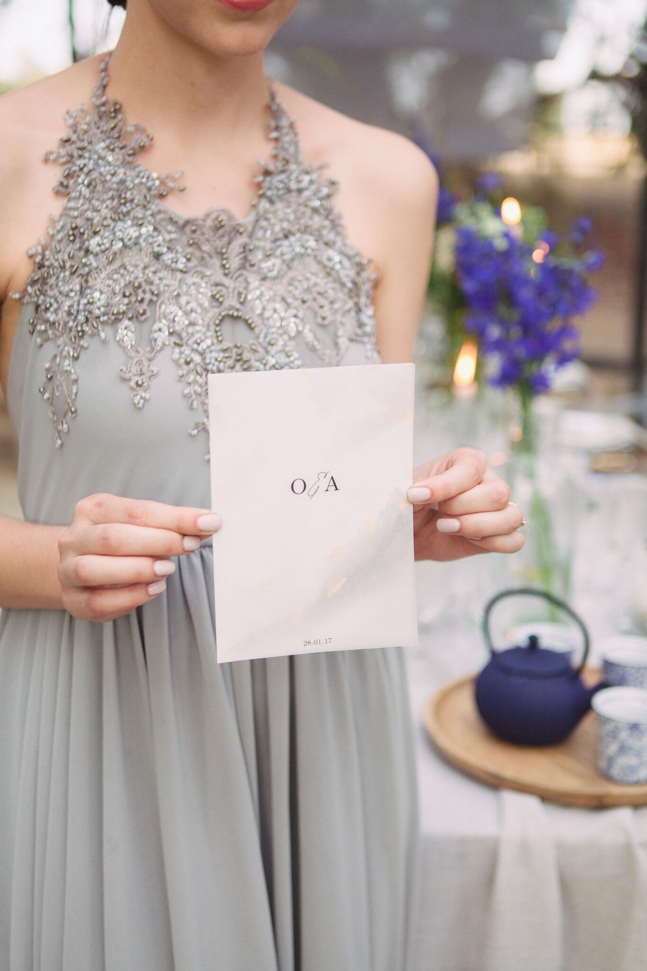 Grey Lace Wedding Dress | Credit: Dust & Dreams Photography