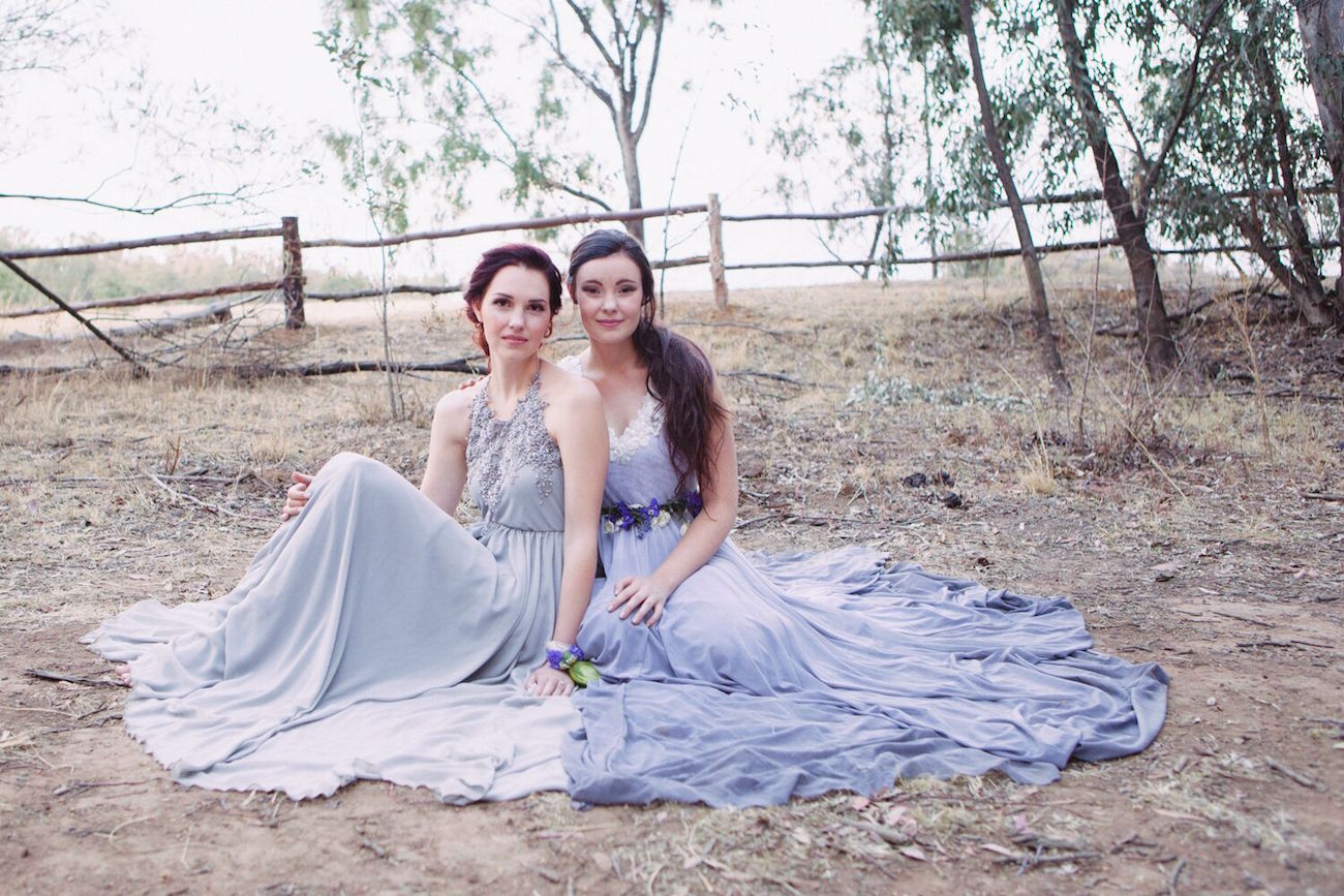 Blue Grey Wedding Dresses | Credit: Dust & Dreams Photography