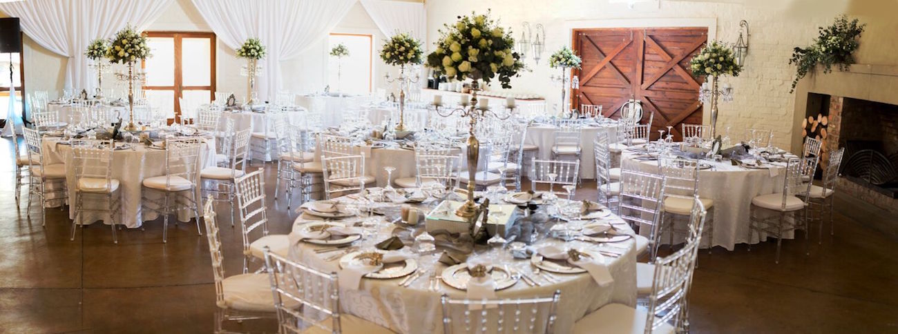 White and Silver Wedding Decor | Image: Daniel West