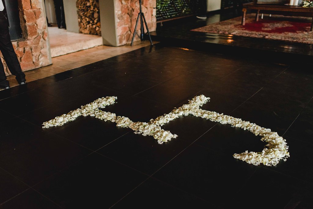 Rose Petal Dance Floor Monogram | Image: Carla Adel