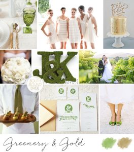 Pantone Greenery Inspiration Board: Greenery & Gold | SouthBound Bride