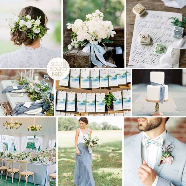 Pantone Greenery Inspiration Board: Leaf & Sky | SouthBound Bride