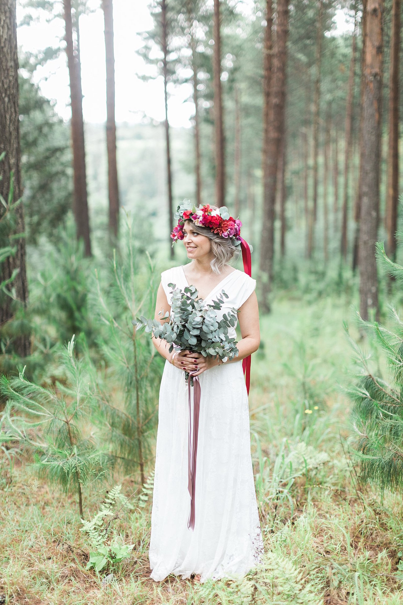 Bride in Floral Crown | Image: Alicia Landman