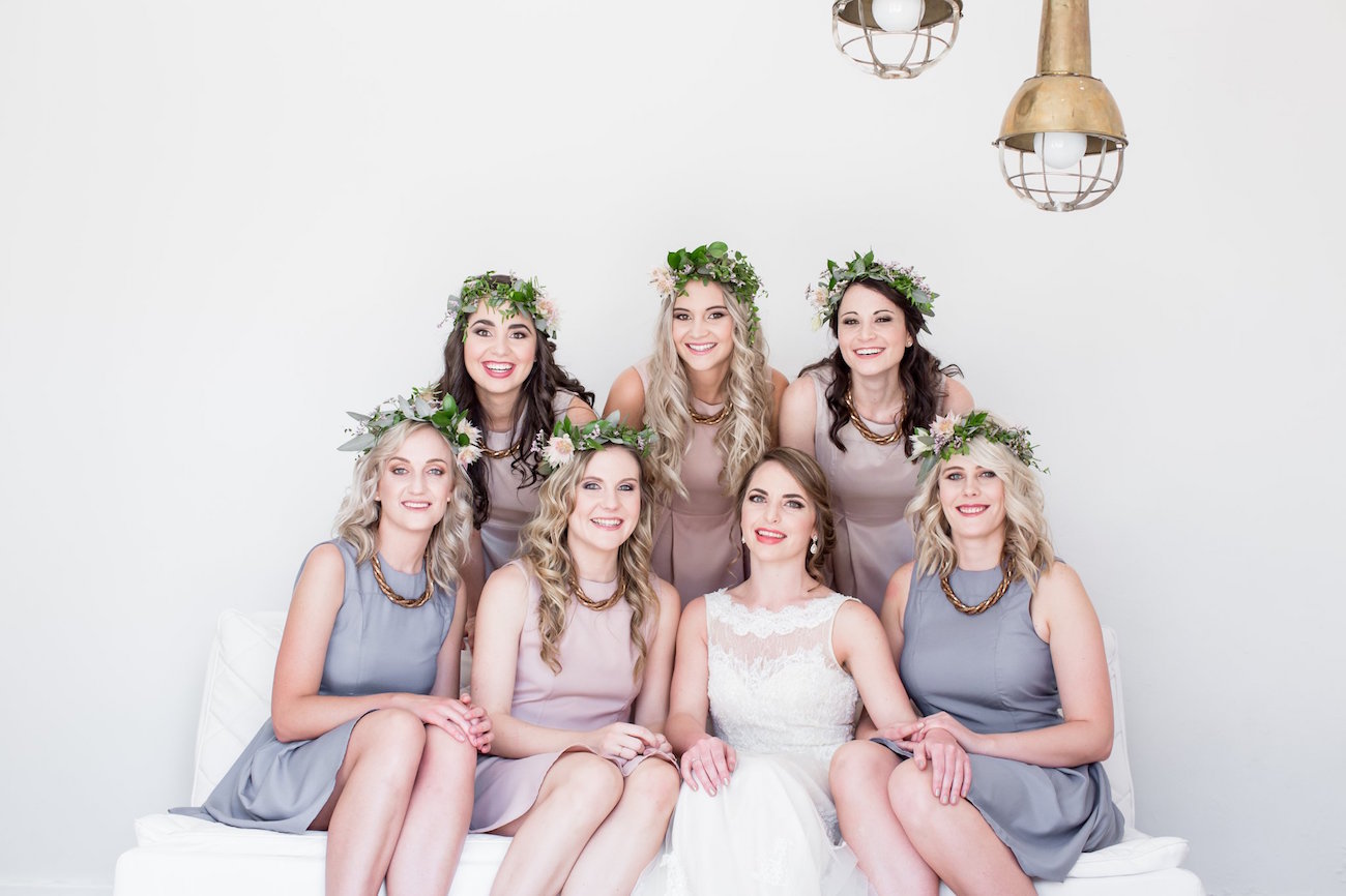 Grey and Blush Bridesmaid Dresses | Image: JCclick