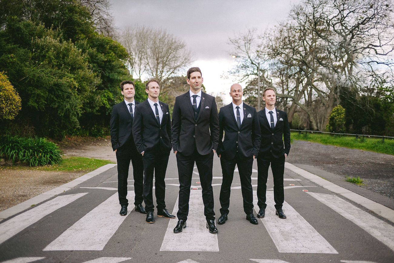 Groomsmen in Black Suits | Credit: Jani B & Bright and Beautiful