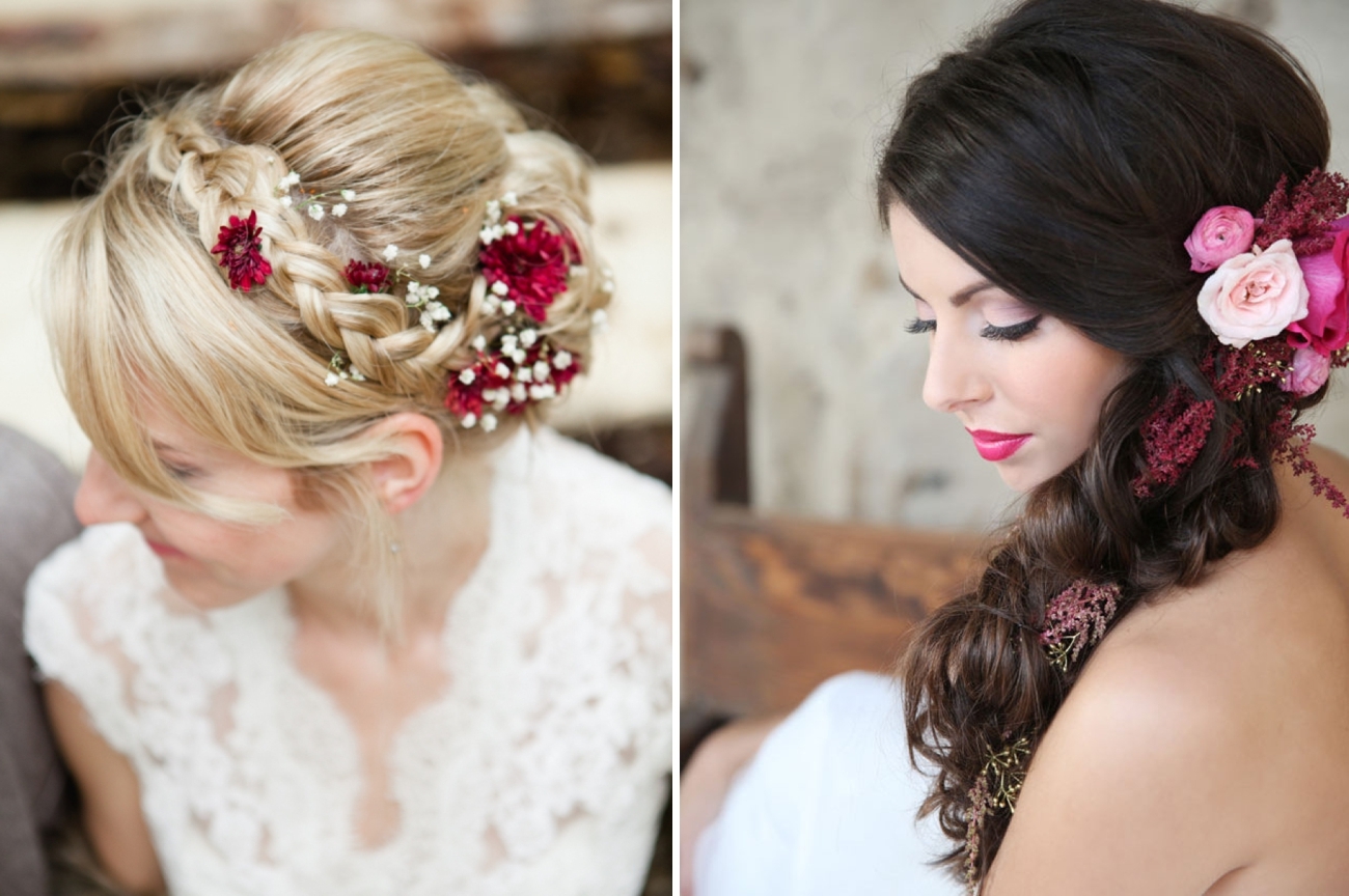 20 Bridal Hairstyles with Real Flowers  SouthBound Bride