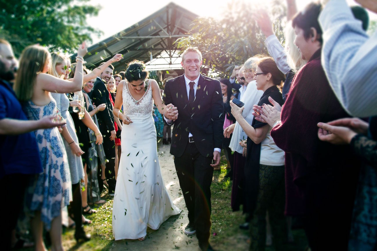 Confetti Toss with Greenery | Credit: Oh Happy Day & Dane Peterson