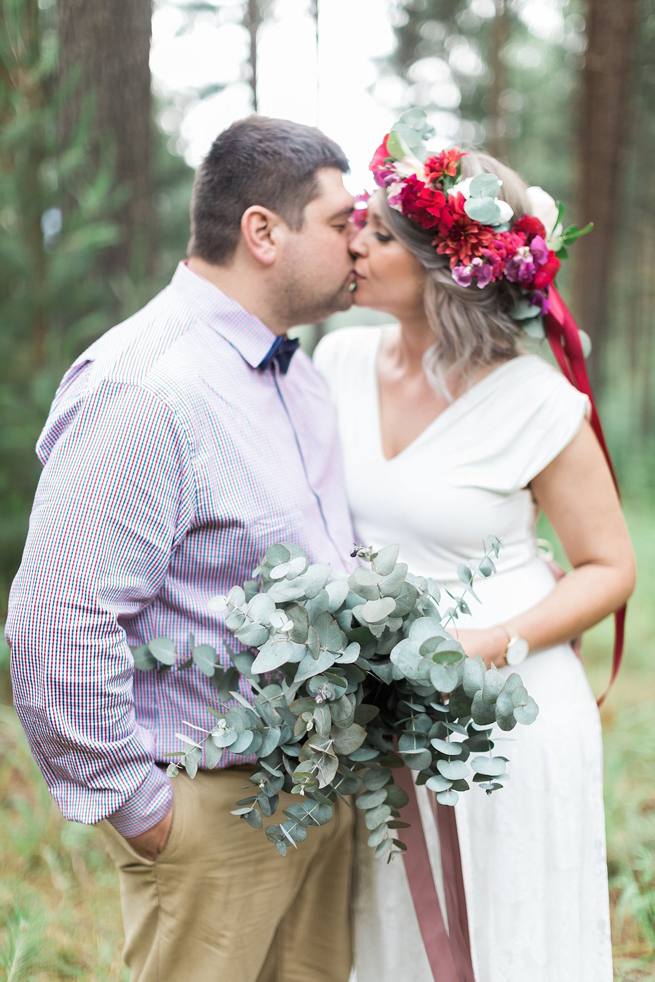 Forest Wedding Bride & Groom | Image: Alicia Landman