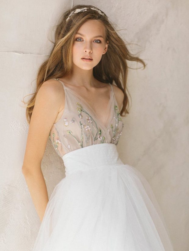 Floral wedding dress
