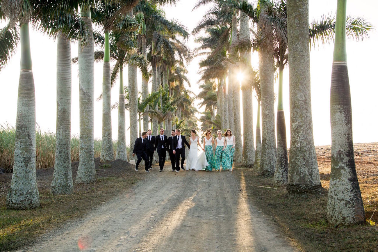 Tropical Chic Wedding Party | Credit: Oh Happy Day & Dane Peterson