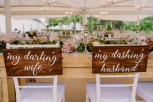 Romantic Wedding Chair Signs | Image: Lad & Lass Photography