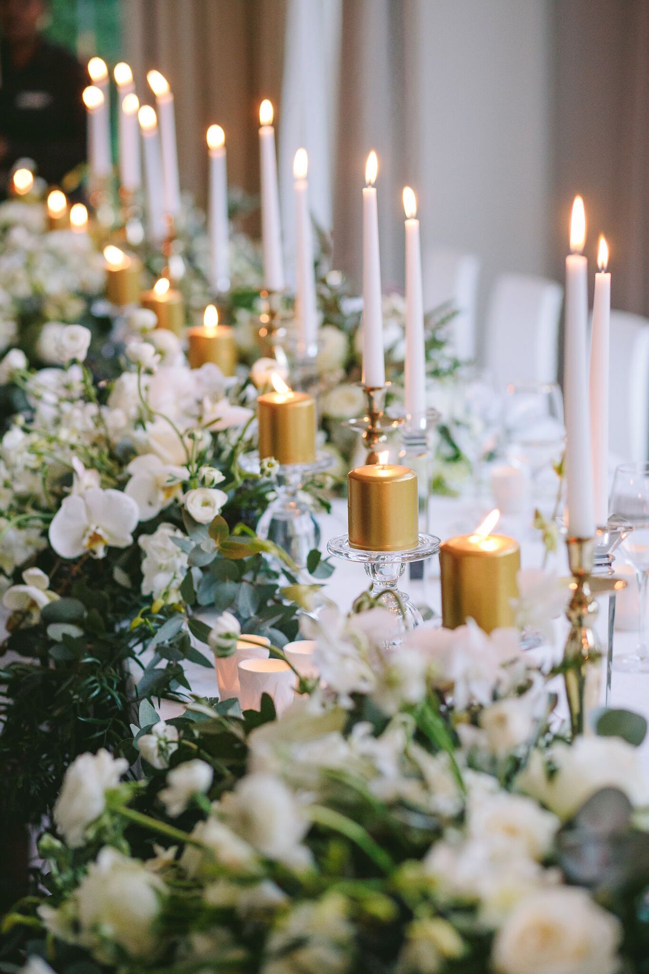 Tablescape with Gold Candles | Credit: Jani B & Bright and Beautiful