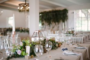 Romantic Rose Gold Farm Wedding Reception Decor | Image: Tanya Jacobs