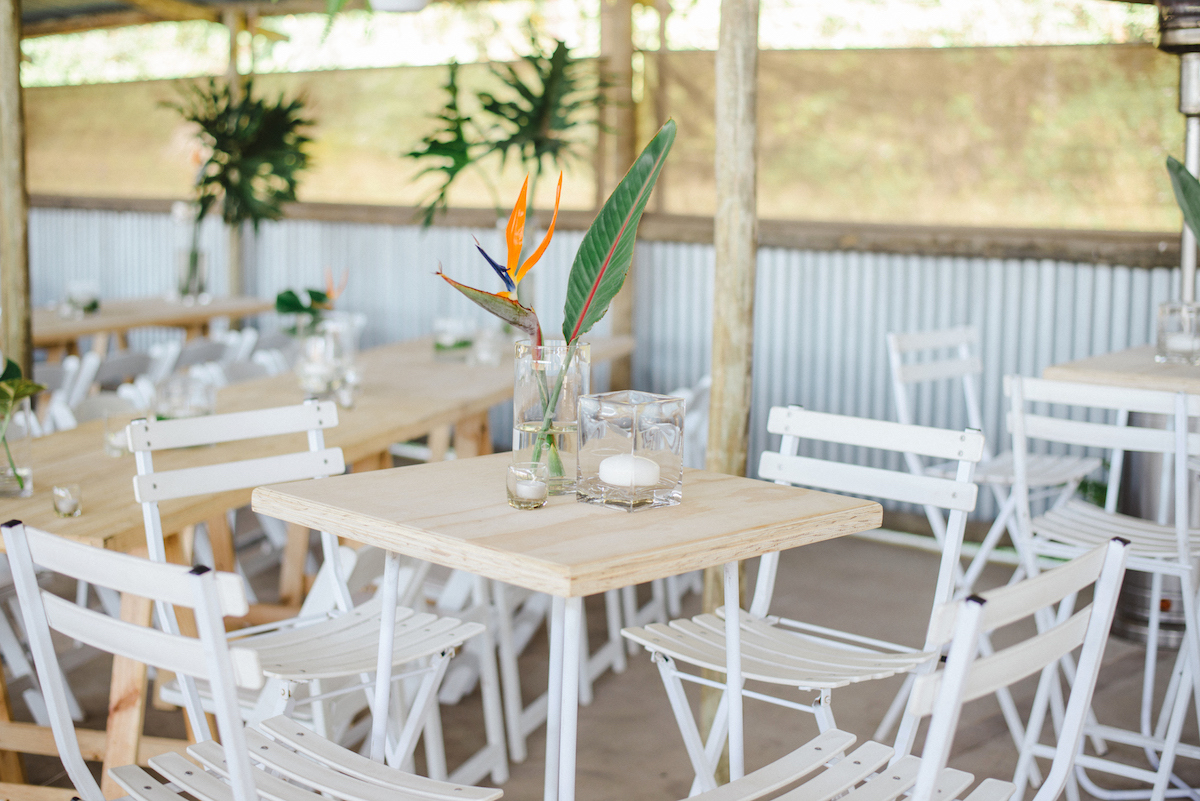 Strelizia Bird of Paradise Centerpiece | Credit: Oh Happy Day & Dane Peterson