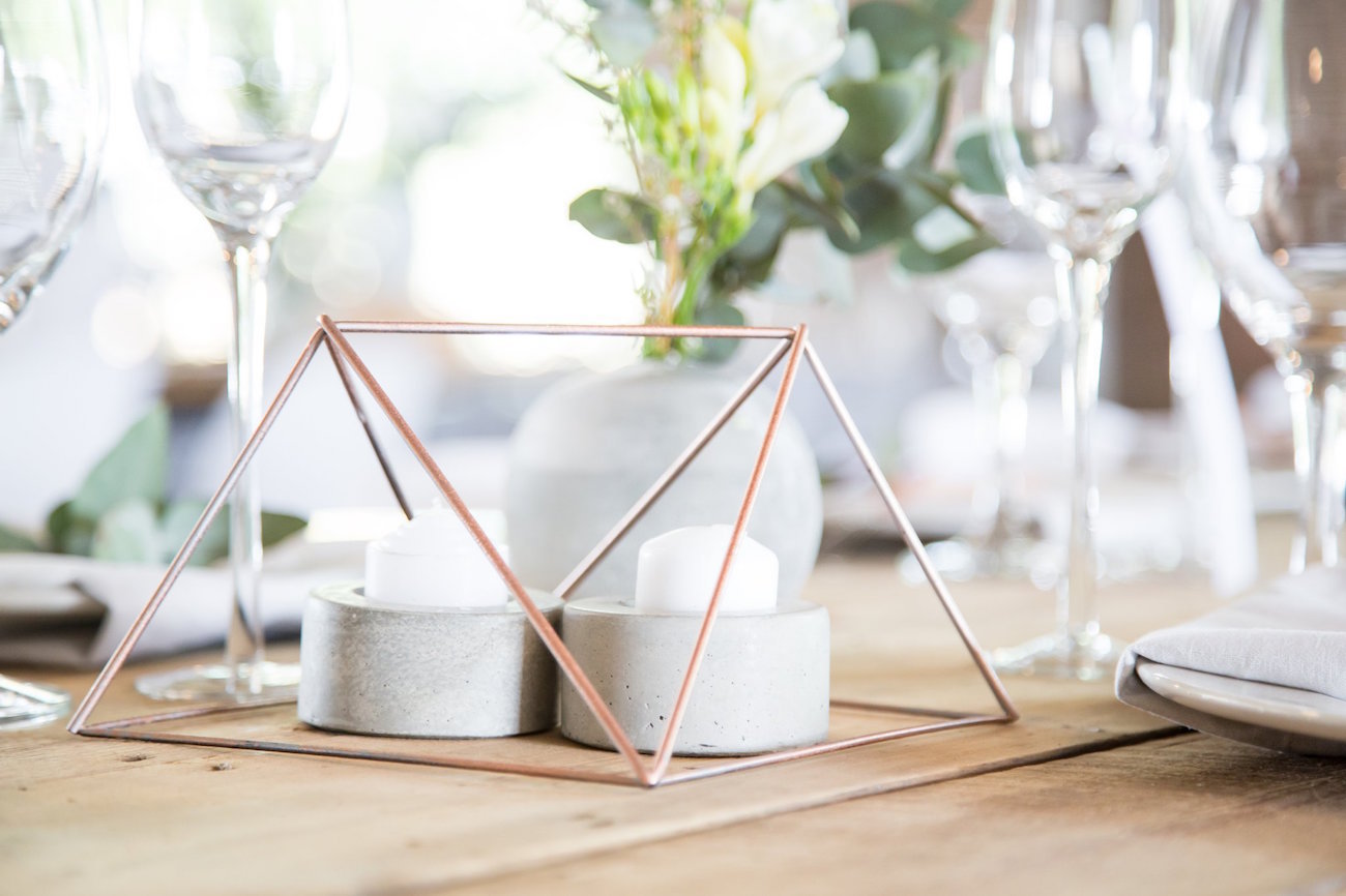 Copper Geometric Table Decor | Image: JCclick