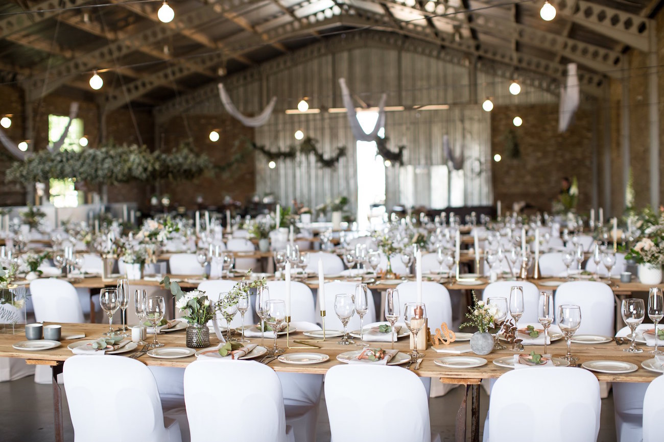 Industrial Greenery Wedding Decor | Image: JCclick