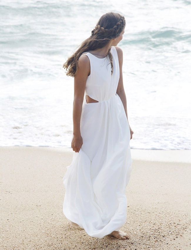 Casual white outlet beach wedding dresses