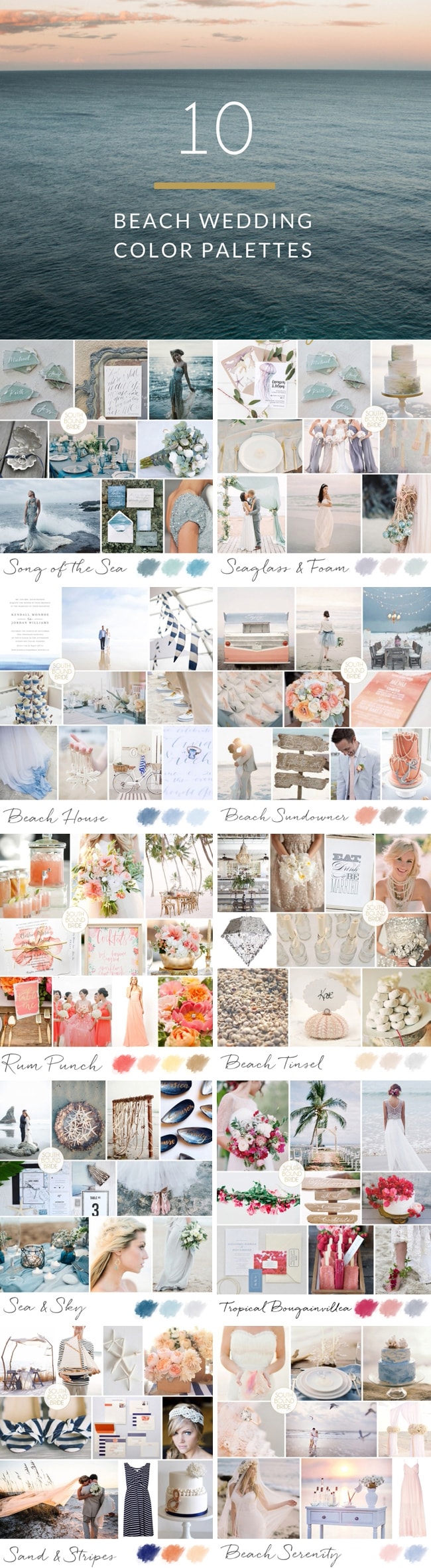 10 Color Palettes for Beach Weddings | SouthBound Bride
