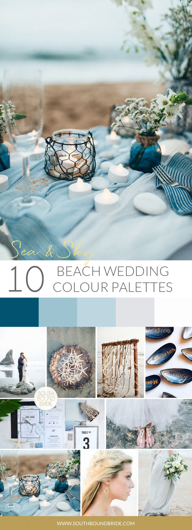 10 Beach Wedding Color Palettes SouthBound Bride