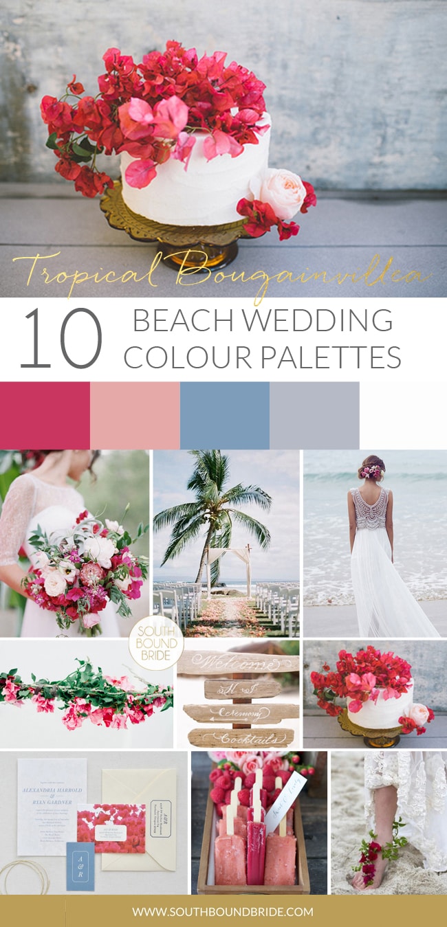 Tropical Bougainvillea Beach Wedding Palette