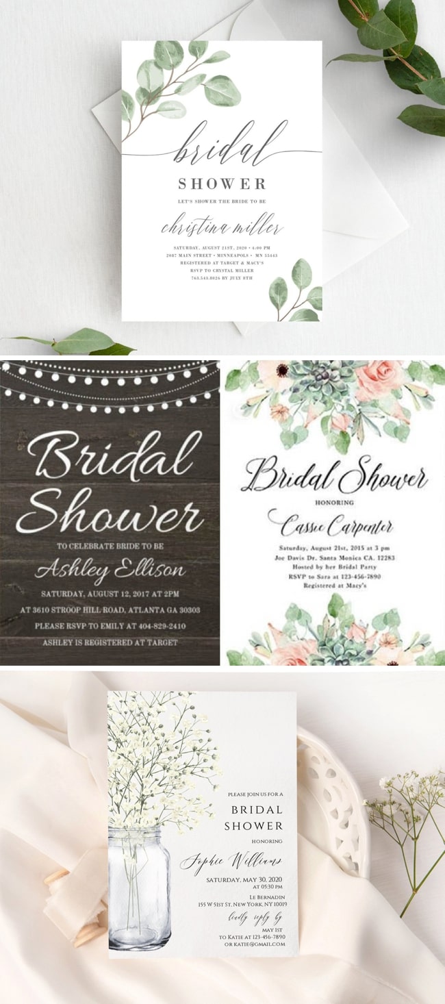 rustic bridal shower invitations