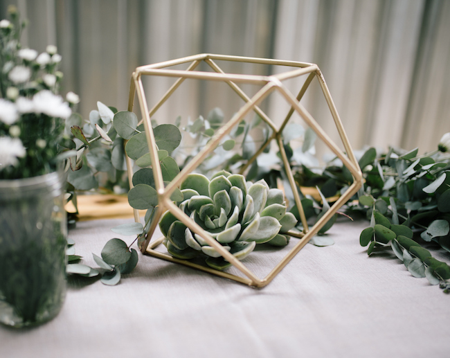 Geometric & Succulents Centerpiece | Credit: Anike Benade