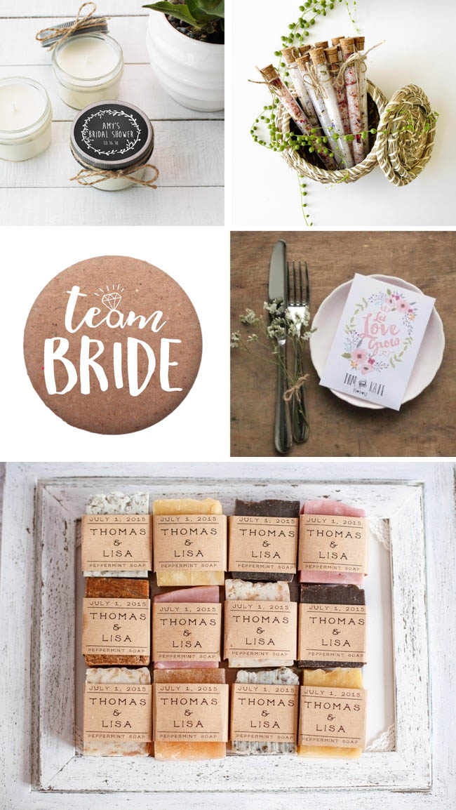 rustic bridal shower favors