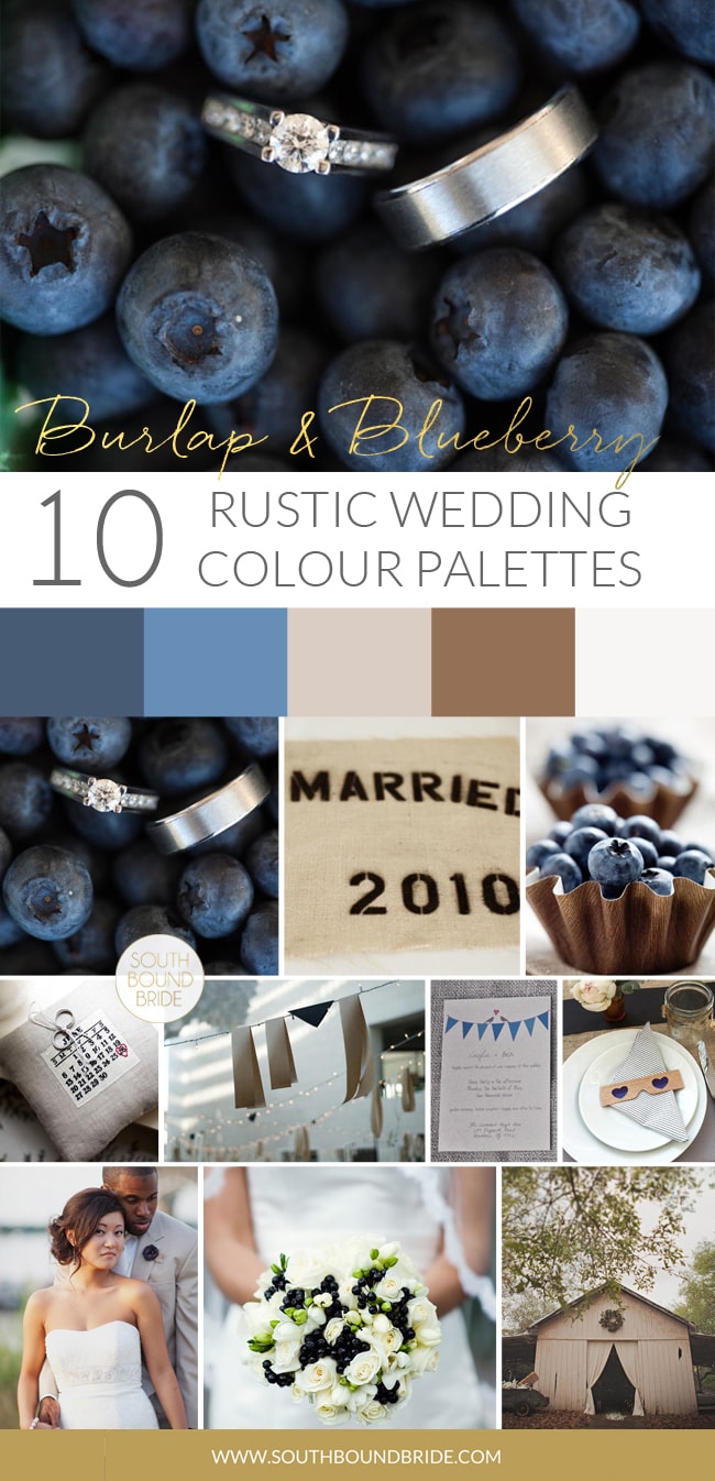 Burlap & Blueberry Rustic Wedding Palette | SouthBound Bride