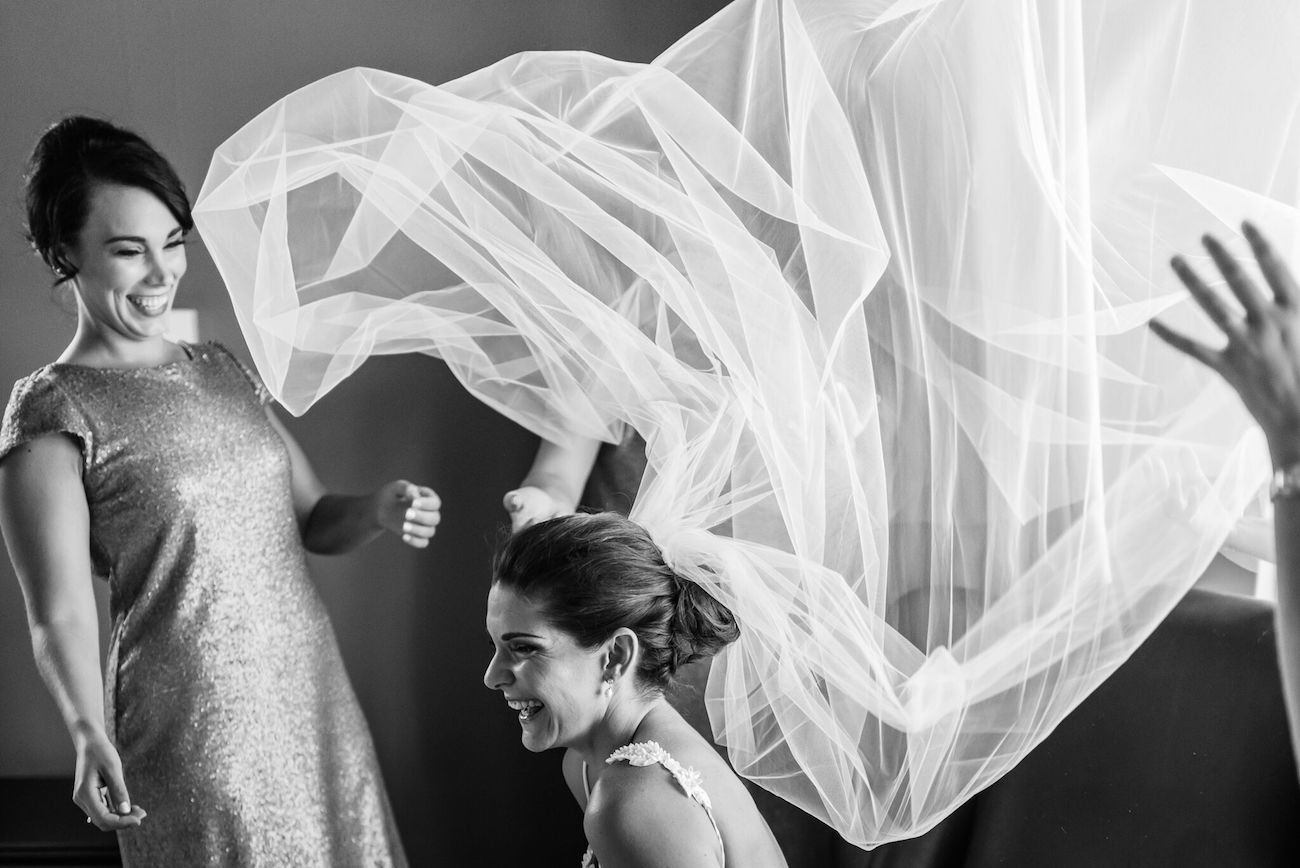 Wedding moment with veil | Credit: Matthew Carr