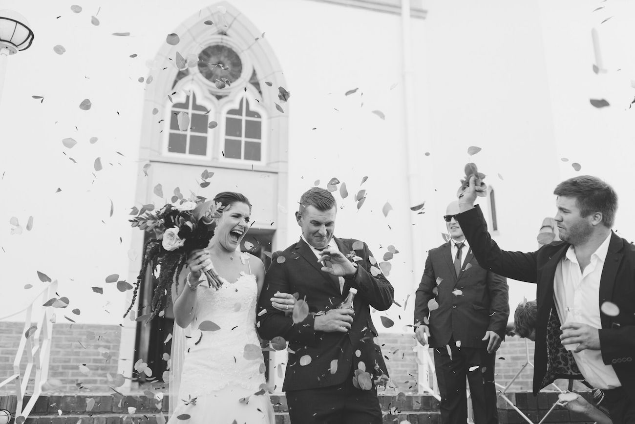 Greenery eucalyptus leaves confetti | Credit: Matthew Carr