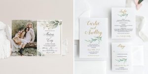 printable greenery wedding invitation