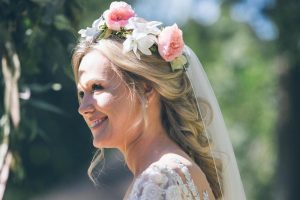 Floral Crown Bridal Wedding Hair Idea | Credit: Shanna Jones