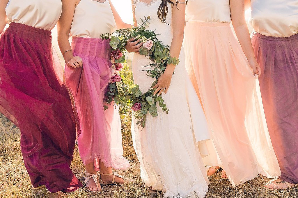 two-piece bridesmaid dress