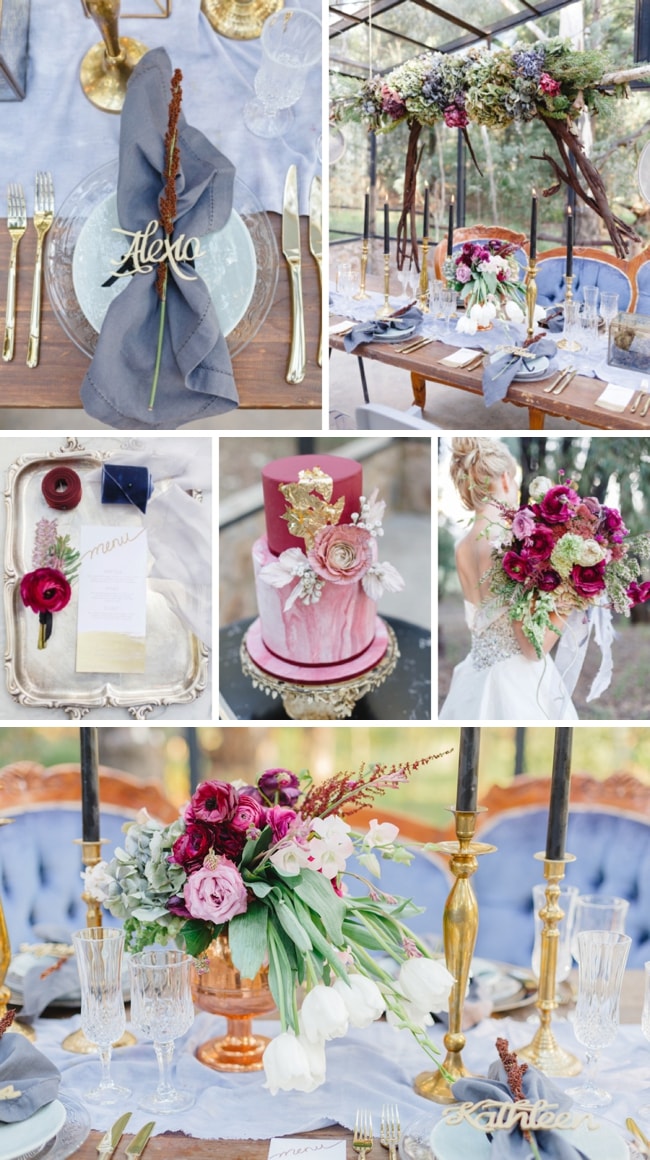 Plum & Periwinkle Blue Winter Wedding Inspiration | SouthBound Bride