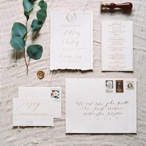 fine art wedding hand lettered calligraphy invitations