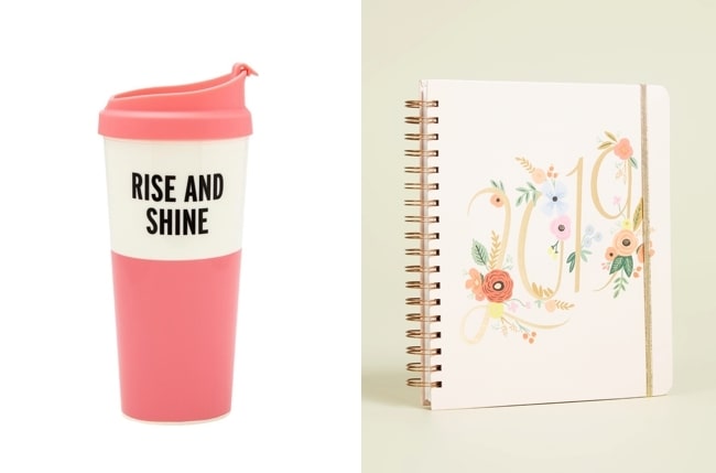 travel mug + diary