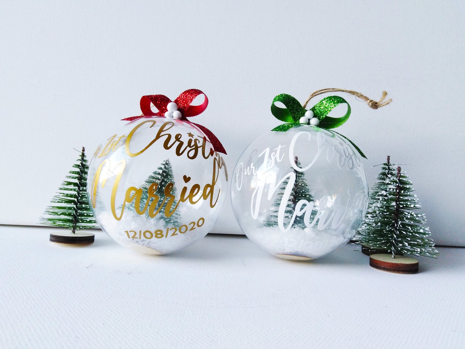 Decorations with Red Cars and Full Cars 2020 The First Xmas Decorations Wedding Presents for Newlywed Crystal Glass Holiday Decoration… 2020 Christmas Ornaments Our First Christmas As Mr and Mrs