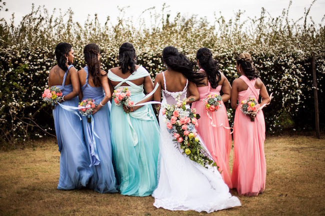 Mix and Match Pastel Infinity Bridesmaid Dresses | Credit: African Bear Photography