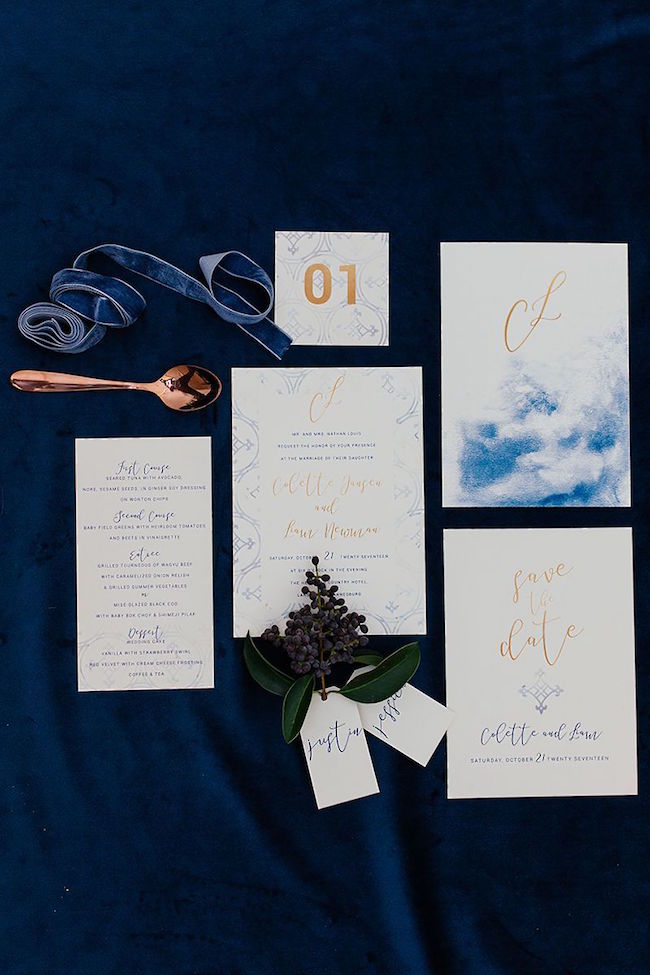 Watercolor Winter Wedding Invitation Suite | Credit: Werner J Photography