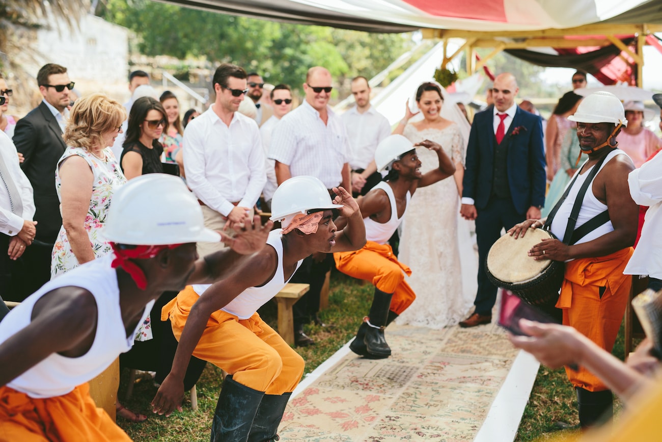 Gumboot Dancers at Wedding | Credit: Vivid Blue