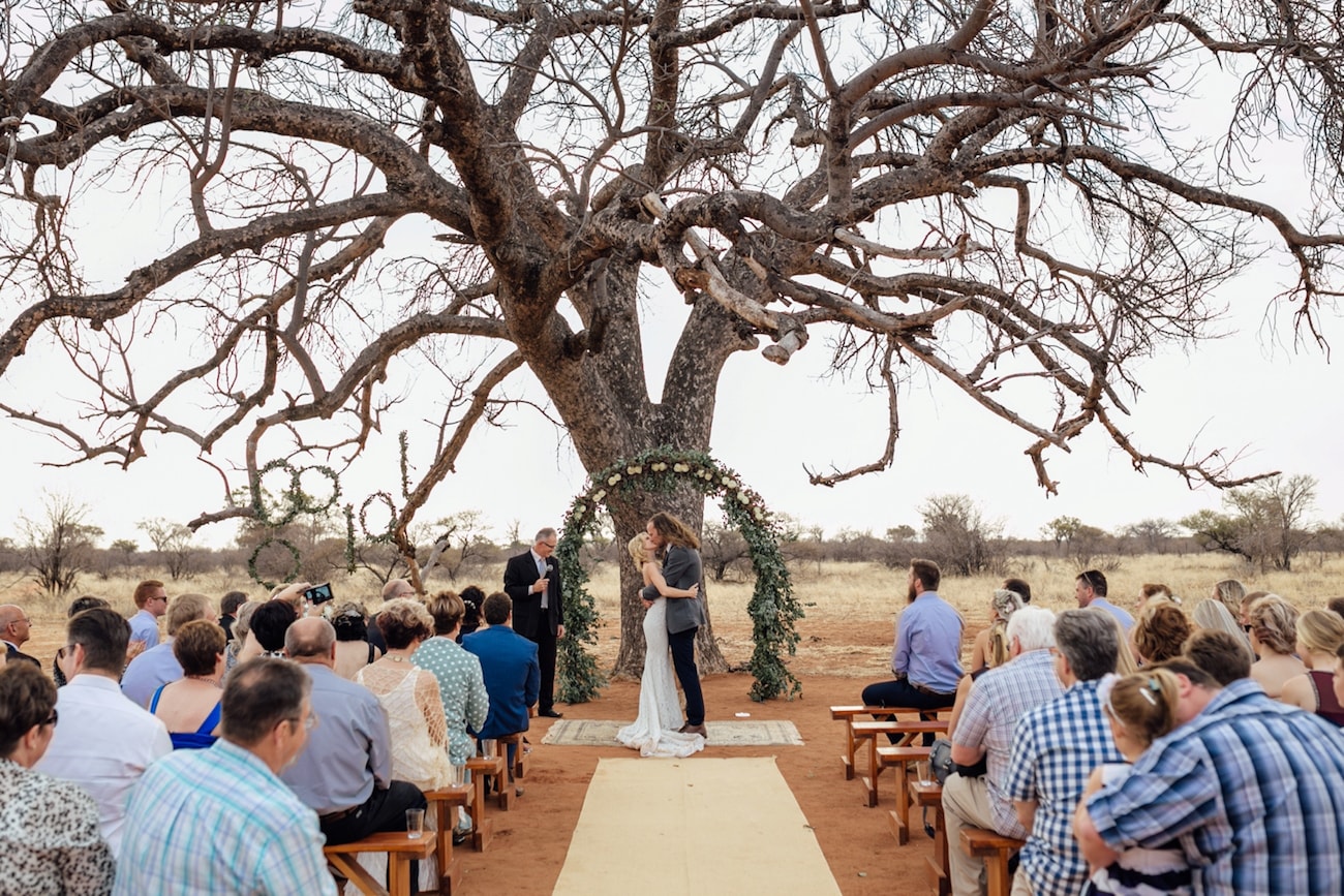 Wedding Ceremony Under Tree | Credit: Page & Holmes