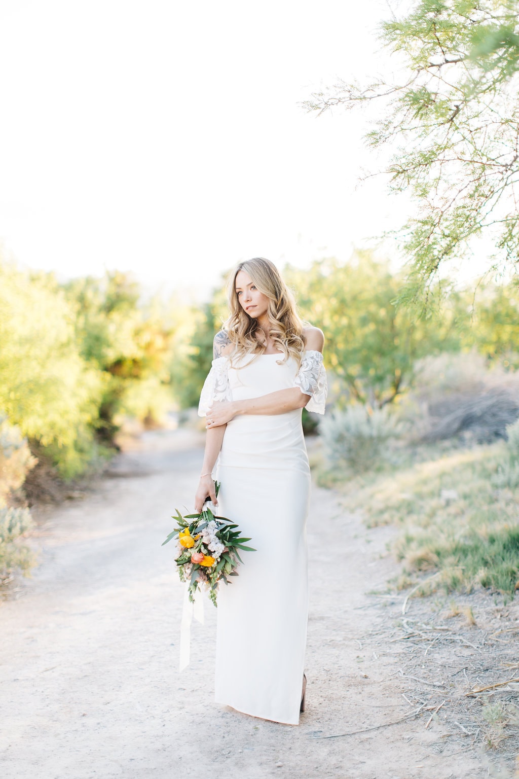 Off the Shoulder Wedding Dress | Credit: Julia Stockton Photography