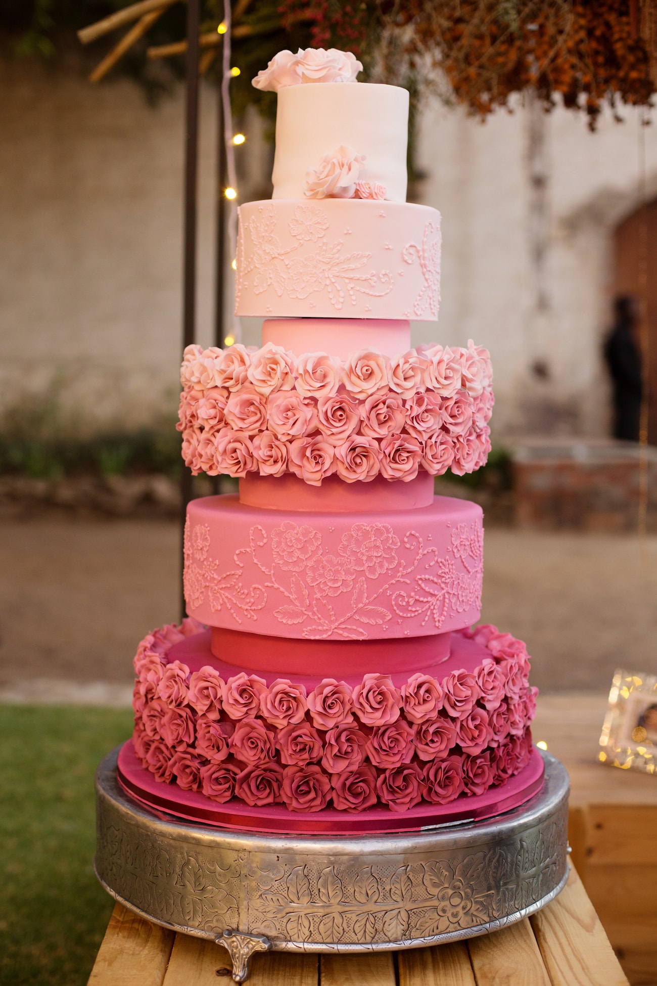 Pink Ombre Wedding Cake | Credit: Vivid Blue