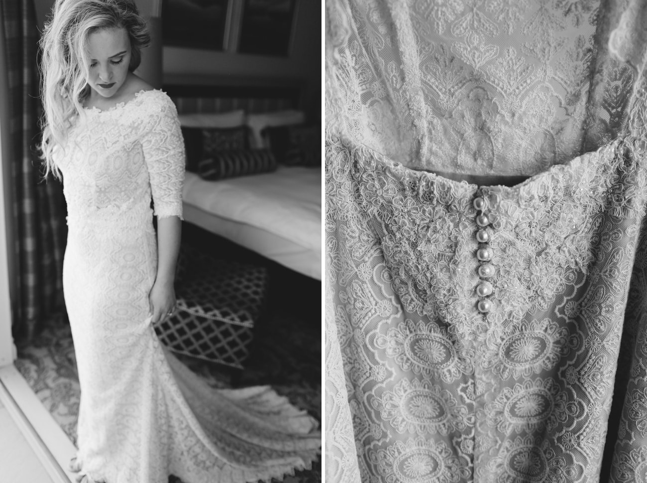 Long Sleeve Lace Wedding Dress | Vintage Chic City Wedding at the Cape Town Club | Credit: Duane Smith