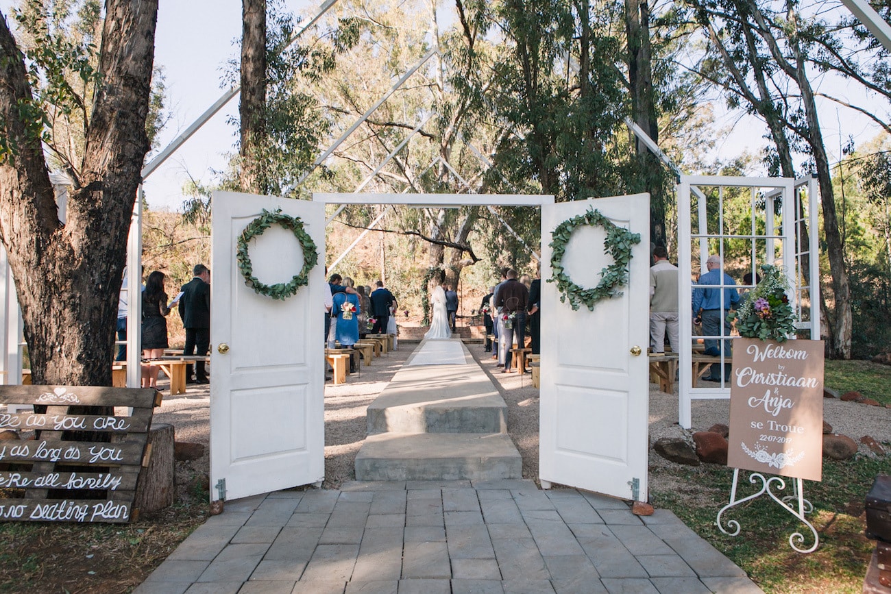 Forest Ceremony | Joyous Jewel Tone Winter Wedding | Credit: Dust and Dreams Photography